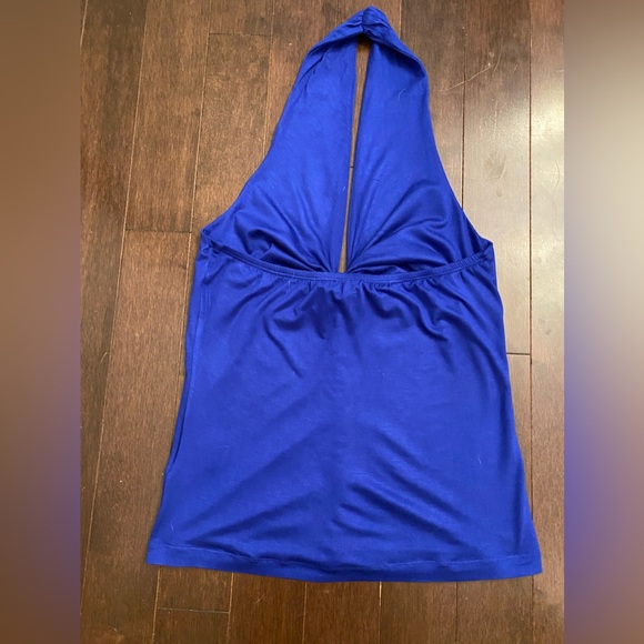 NWOT VENUS SIZE MEDIUM HALTER TOP IN BLUE WITH A KNOT AT BUST - Picture 5 of 10